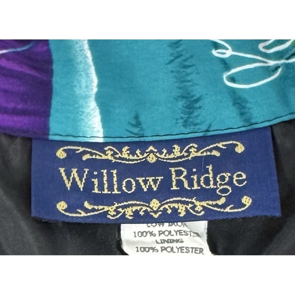 Willow Ridge Patchwork Blazer Womens Large Purple Vintage Floral Jacket 90s - Picture 3 of 6